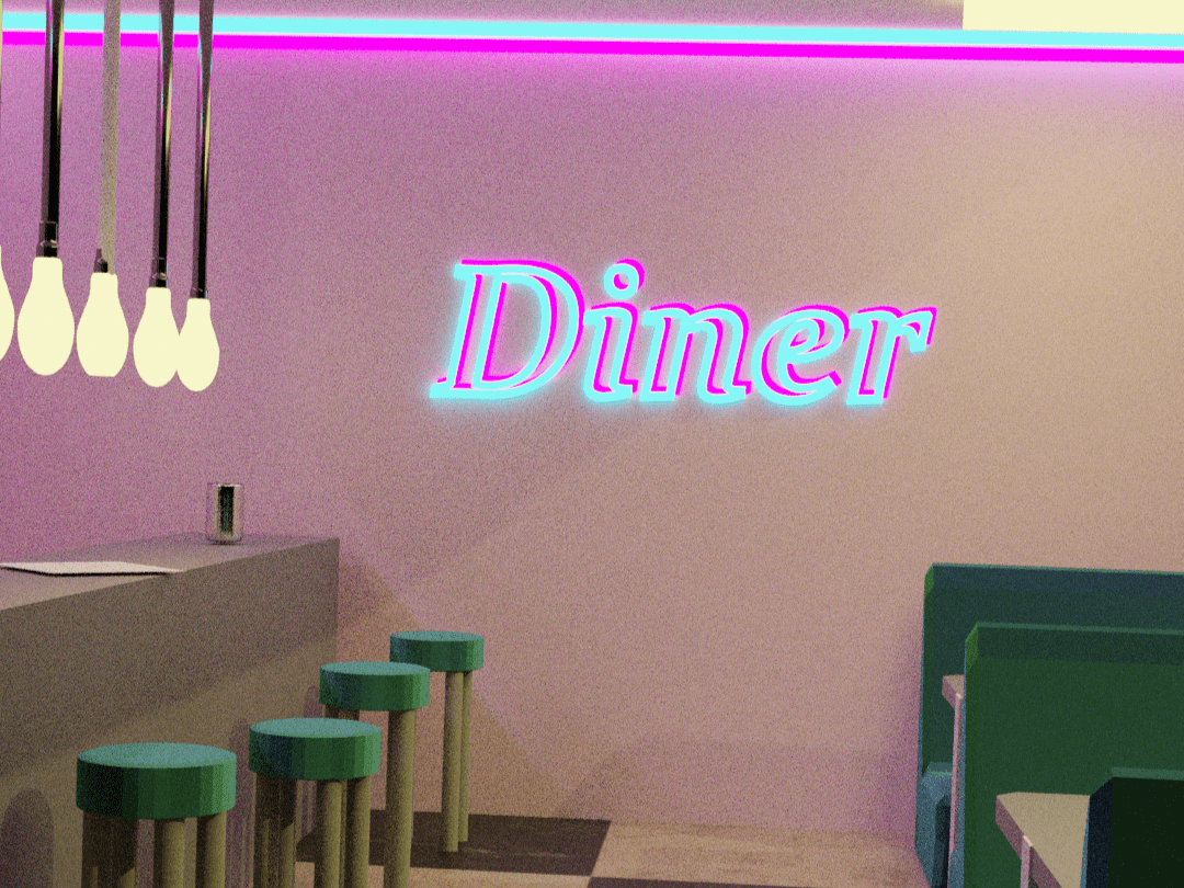 Image 3D d'un Diner